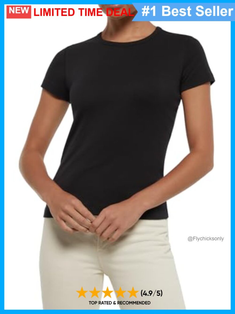 Three Dots Women's Crew Neck Short Sleeve Tee Slim Fit Top